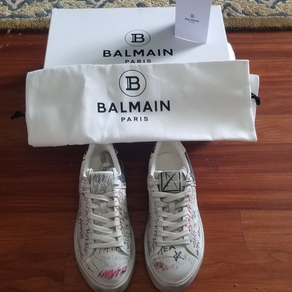 スニーカー BALMAIN Men Sneakers DM0VI360LKSS GHB white Calfskin Balmain Swan trainers white white - Men | BALMAIN